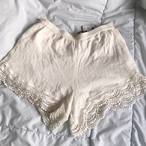 Lace white shorts